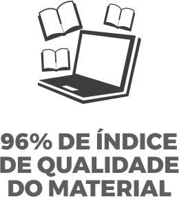 96% de índice de qualidade do material