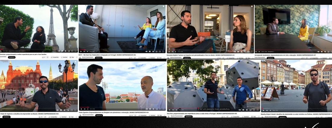 Thiago entrevistando empreendedores pelo mundo